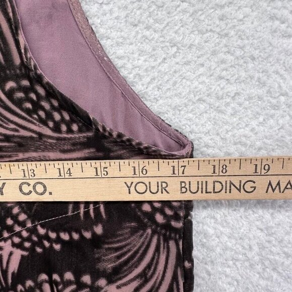 Free People Dress Women Small Ellie Velvet Riveted Studded Mini Brown Pink Lined - Picture 6 of 7